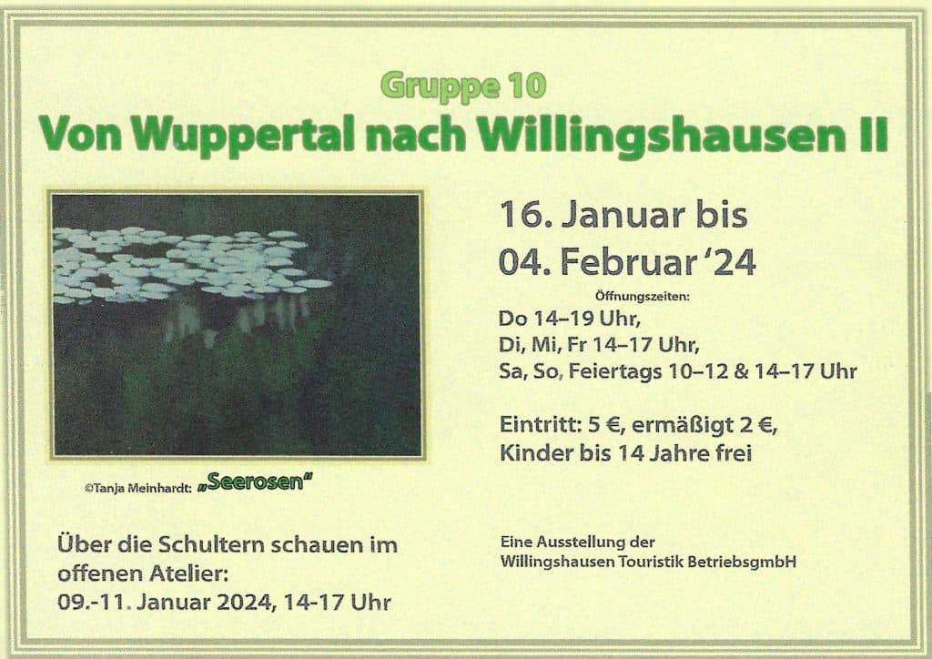 Von Wuppertal nach Willingshausen II, Ausstellung der Gruppe 10
