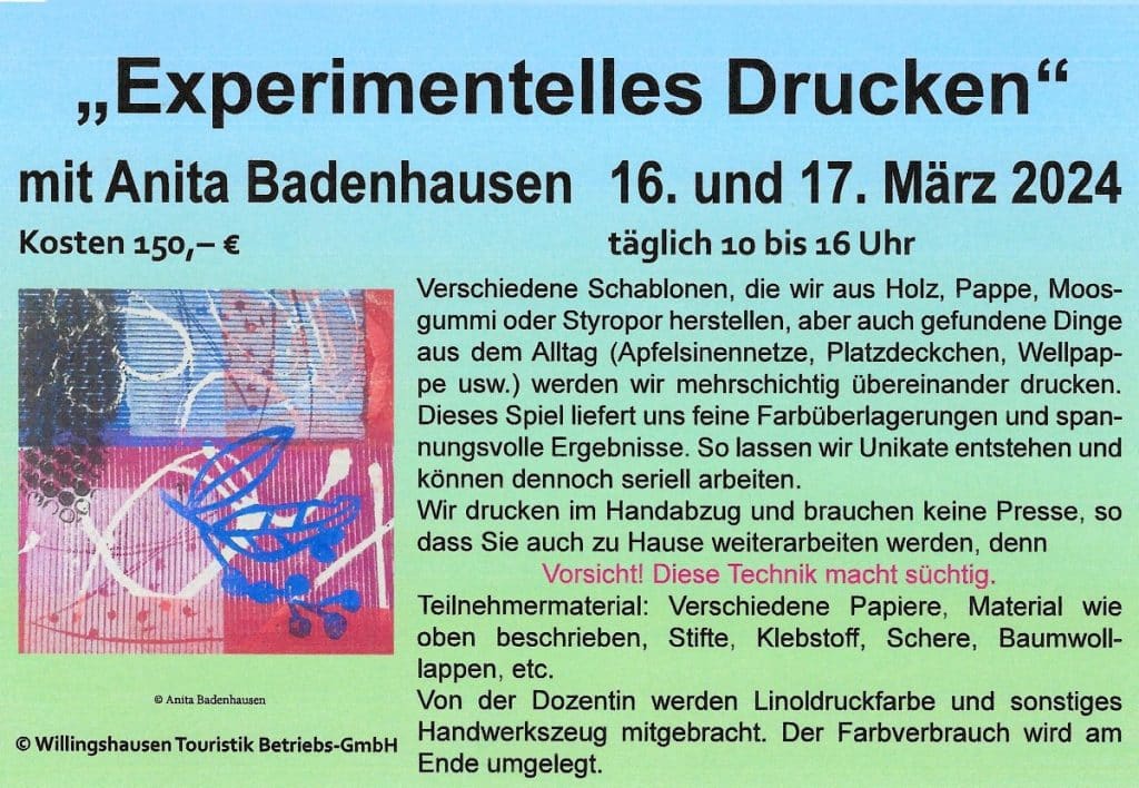 Experimentelles Drucken mit Anita Badenhausen