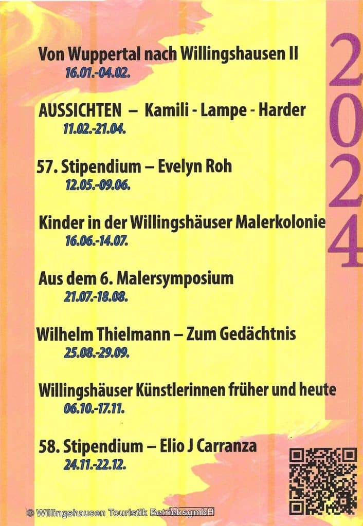 Jubiläumsjahr 2024, Ausstellungen in der Kunsthalle Willingshausen