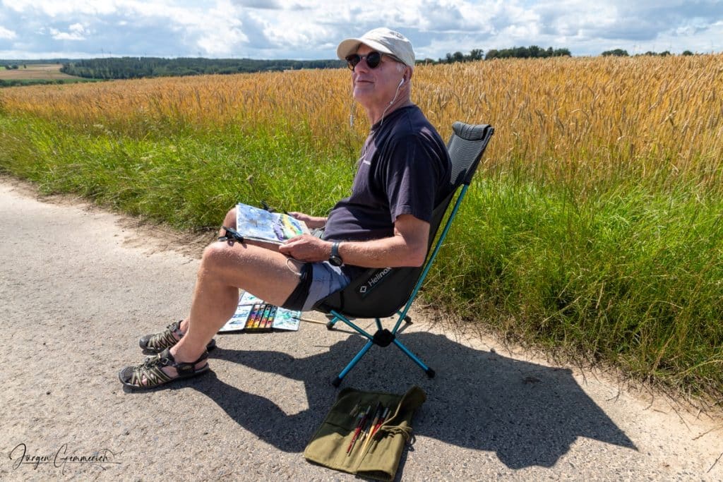 2024, Luk van Driessche malt Plain Air in Willingshausen