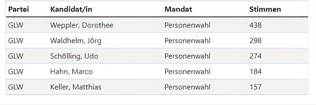 Kommunalwahl 2026, Ortsbeirat Willingshausen, Gewählte